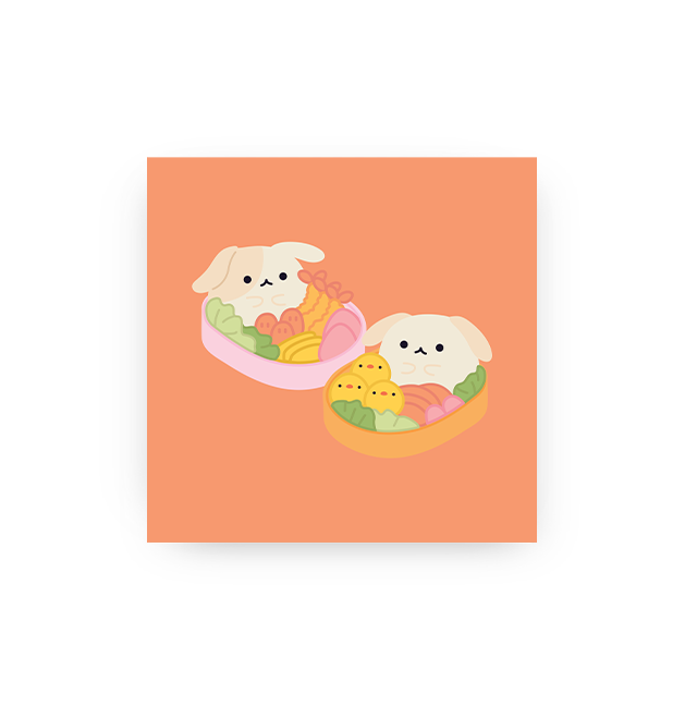 Bento Buns - Mini Art Print