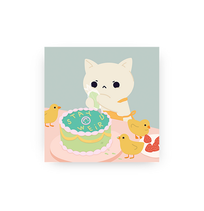 Stay Weird Cake - Mini Art Print