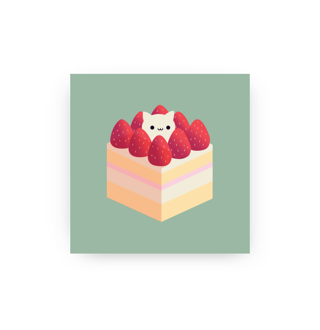 Strawberry Cake - Mini Art Print