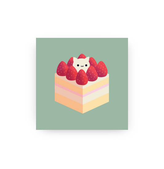 Strawberry Cake - Mini Art Print